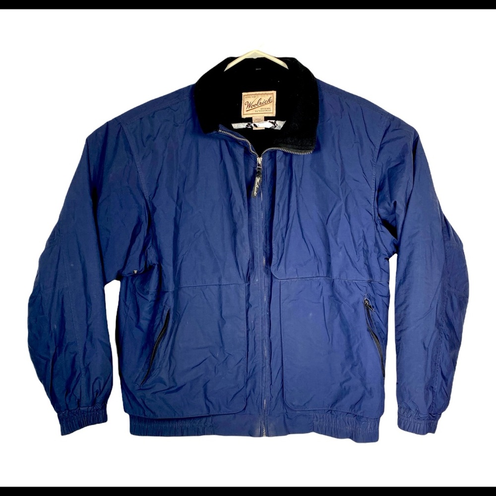 Mens Woolrich Jacket Full Zip Insulated Size XL Blue Winter Jacket